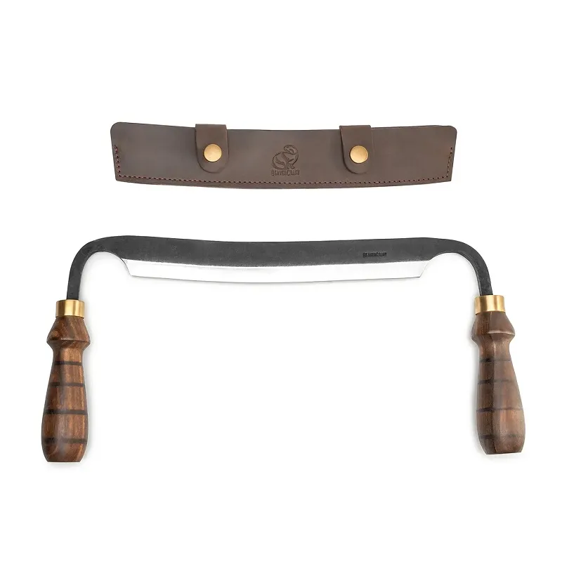 BeaverCraft DK4S Hand Forged Drawknife with Leather Sheath Cyclaire Knives and Tools