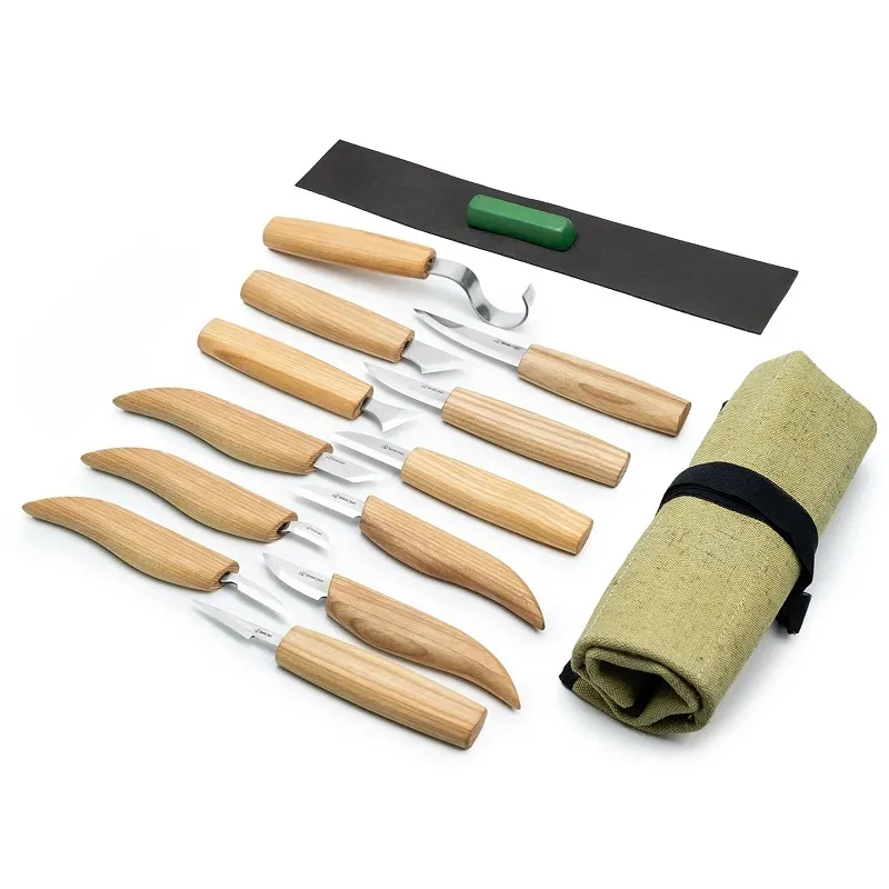 BeaverCraft S10 - 15 Piece Wood Carving Set Cyclaire Knives and Tools