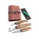 BeaverCraft S13X - Limited Edition Premium Wood Carving Tool Set with Walnut Handles and Leather Tools Holder Cyclaire Knives and Tools