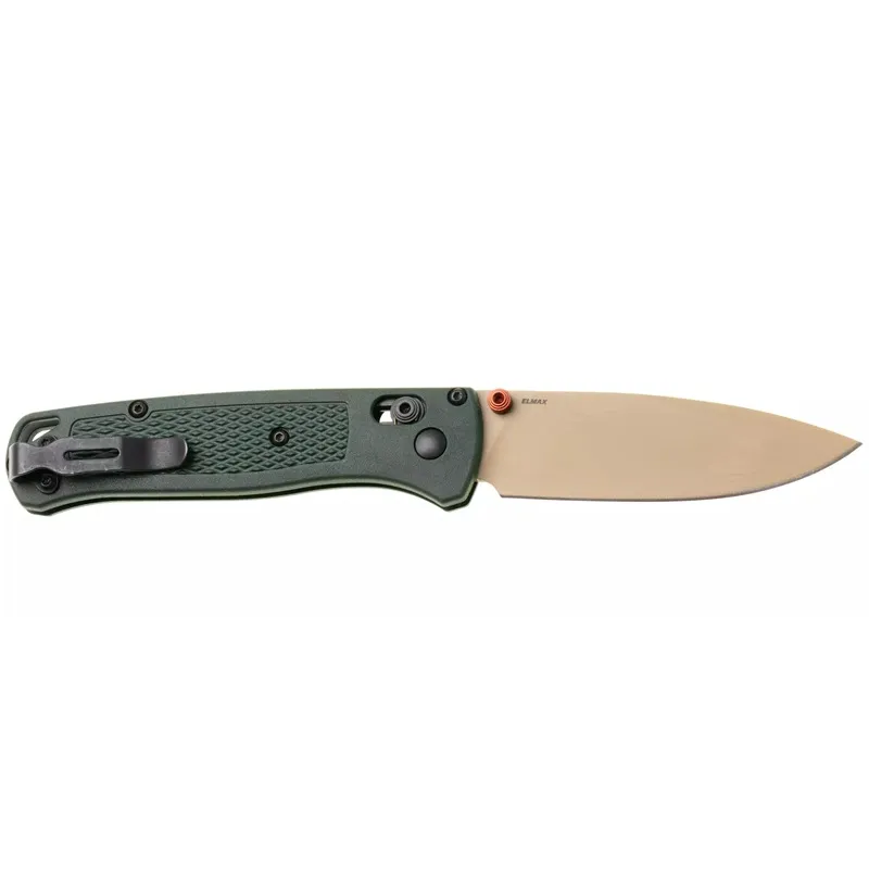 Benchmade 533TN-2601 Mini Bugout Folding Knife - 2.82" Elmax Stainless Steel Blade Taiga Green Handle Cyclaire Knives and Tools