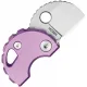 Bestechman Turtle Button Lock Keychain Folding Knife - 0.79" 14C28N Bead Blast Sheepsfoot Blade Purple Titanium Handle