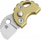 Bestechman Turtle Button Lock Keychain Folding Knife - 0.79" 14C28N Bead Blast Sheepsfoot Blade Gold Titanium Handle Cyclaire Knives and Tools