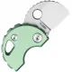Bestechman Turtle Button Lock Keychain Folding Knife - 0.79" 14C28N Bead Blast Sheepsfoot Blade Green Titanium Handle Cyclaire Knives and Tools