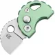 Bestechman Turtle Button Lock Keychain Folding Knife - 0.79" 14C28N Bead Blast Sheepsfoot Blade Green Titanium Handle Cyclaire Knives and Tools