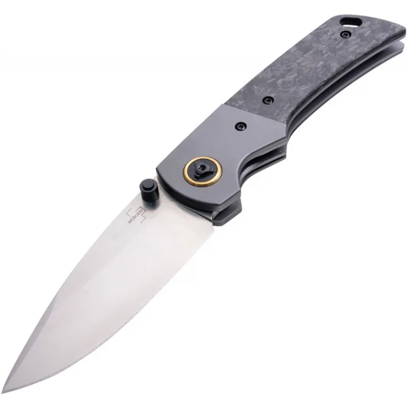 Boker Plus Steven Kelly Gulo Pro Folding Knife - 3.3" Blade Carbon Fiber Handle with Titanium Bolsters Cyclaire Knives and Tools