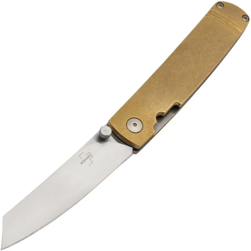 Boker Plus Tenshi Brass - 2.67" Blade, Brass Handle Cyclaire Knives and Tools