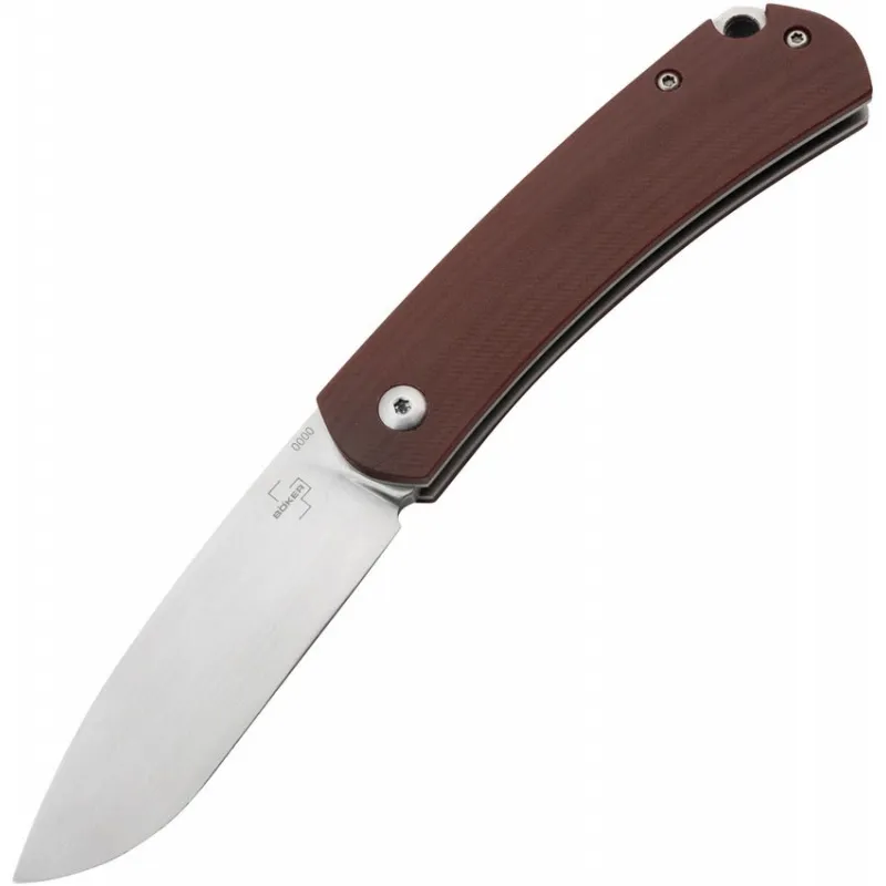 Boker Plus Boston UK EDC Folding Knife - 2.8" D2 Satin DP Blade Red G10 Handle Cyclaire Knives and Tools