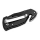 Boker Magnum Black Rescue Knife - 2.08" High Carbon Stainless Steel Blade Black Handle  Cyclaire Knives and Tools
