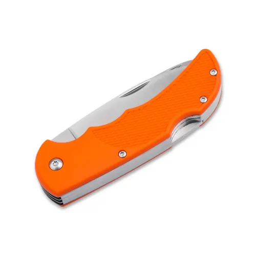 Boker HL Triple Pocket Knife with Saw -  3.3" 440C Stainless Steel Orange Handle