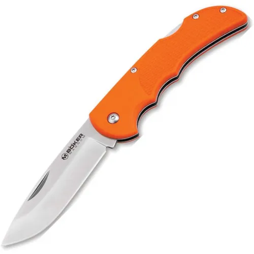 Boker Magnum HL Single Folding Knife - 3.22" 440C Stainless Steel Blade Orange TPR Handle