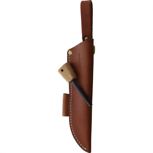 BPS Knives Adventurer Fixed Blade Knife - 5.3" 1066 Carbon Steel Blade Leather Sheath and Firesteel