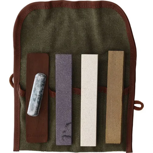 BPS Knives Knife Sharpening Kit 3 Stones Leather Strop and Case