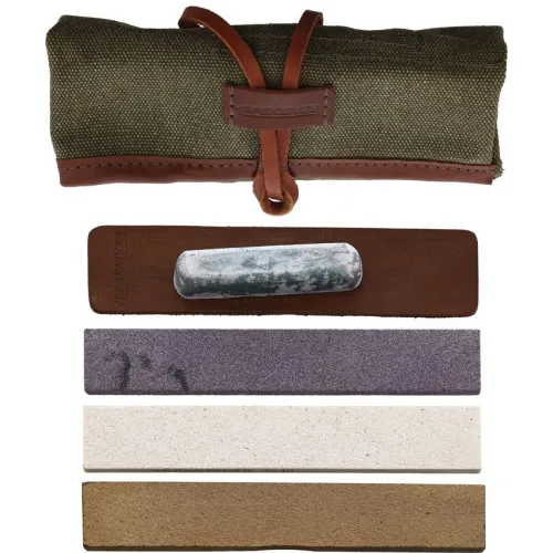 BPS Knives Knife Sharpening Kit 3 Stones Leather Strop and Case