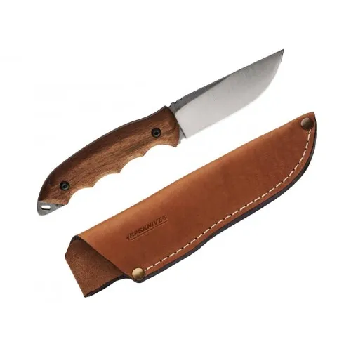 BPS Knives HK4D2SH Fixed Blade Knife - 3.93" D2 Carbon Steel Blade Leather Sheath
