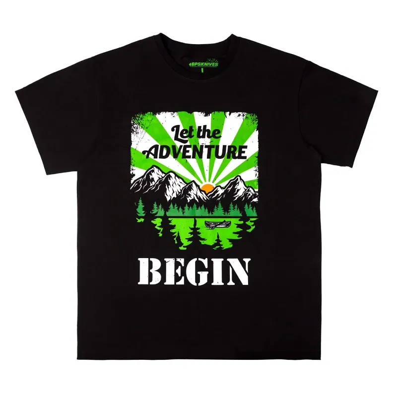 BPS Knives T-Shirt "Let The Adventure Begin" Medium Cyclaire Knives and Tools