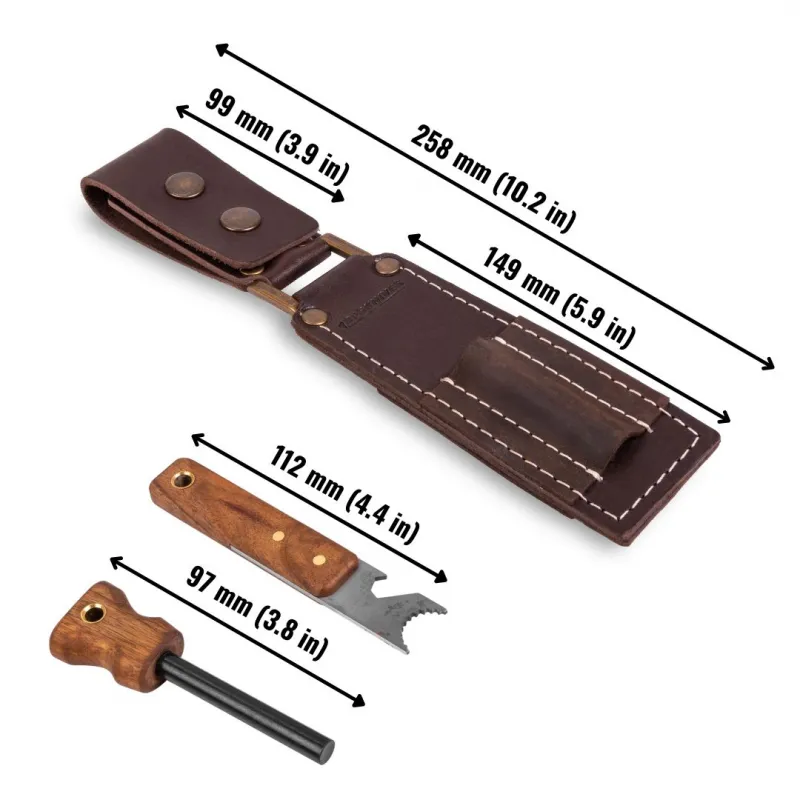 BPS Knives Premium Fire Starter with Leather Case Cyclaire Knives and Tools