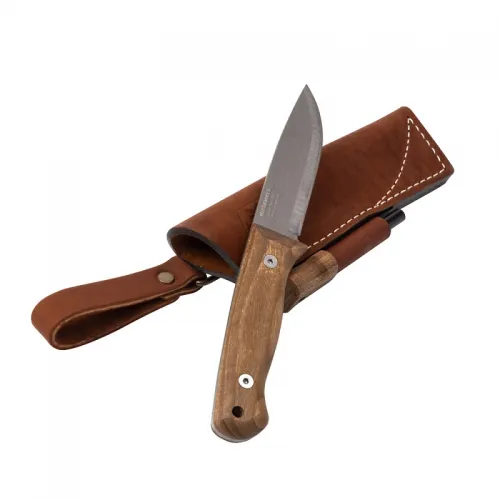 BPS Knives Bushmate 2.0 DBK Design - 3.9" 1066 Carbon Steel Blade Leather Sheath Firesteel