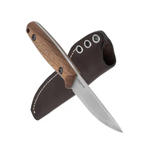 BPS Knives Finn Lite Stainless Steel Fixed Blade Knife - 3.3" 8Cr13Mov Stainless Steel Blade Walnut Handle