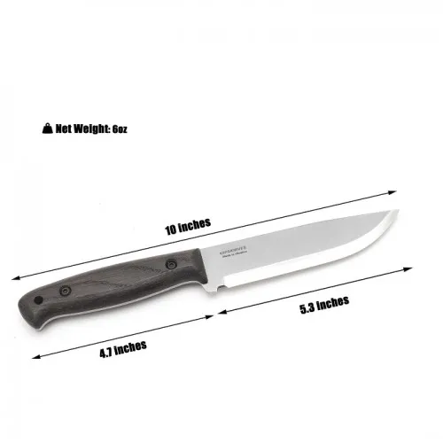 BPS Knives Nighthawk Adventurer Bushcraft Knife - 5.3" 5Cr14MoV Stainless Steel Blade Bog Oak Handle