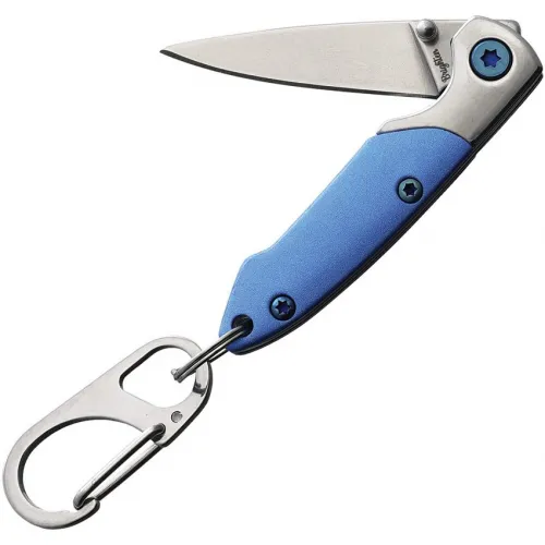 Brighten Blades Not So Heavy Metal Blue Keychain Knife - 2.5" Stainless Steel Blade