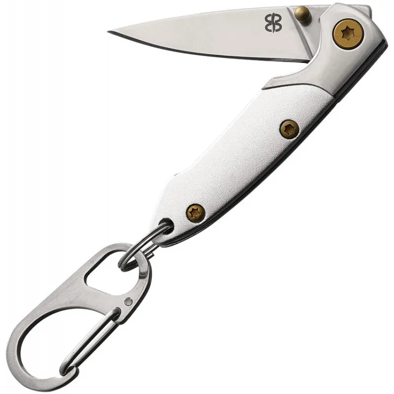 Brighten Blades Not So Heavy Metal White Keychain Knife - 2.5" Stainless Steel Blade Cyclaire Knives and Tools