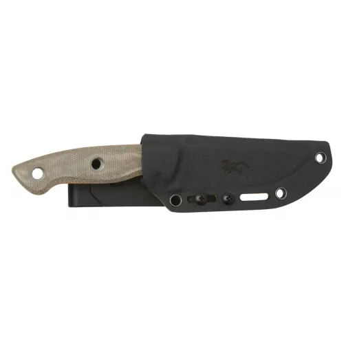 Browning Small Desolation Fixed Blade Knife - 3.75" Black Stainless Steel Blade Canvas Micarta Handle