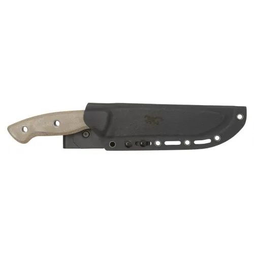 Browning Large Desolation Fixed Blade Knife - 6" Black Stainless Steel Blade Canvas Micarta Handle