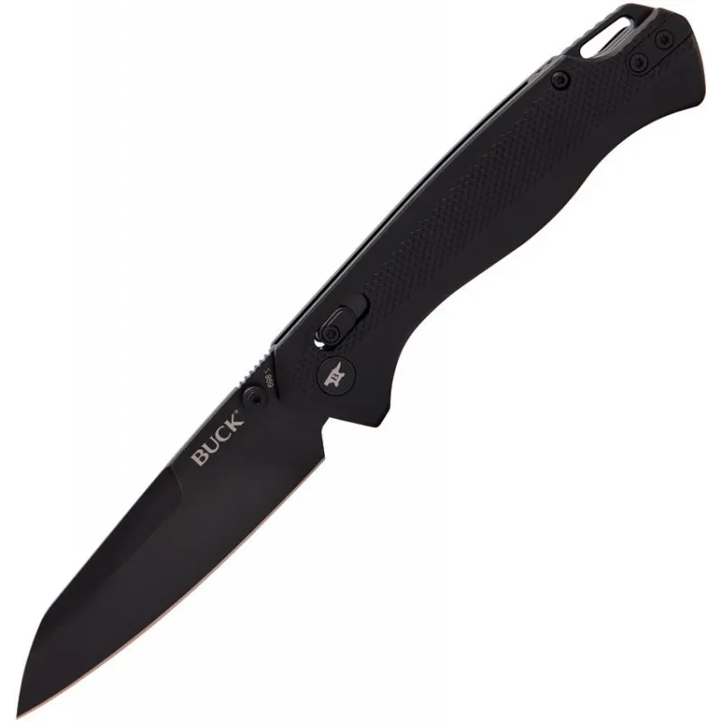 Buck Ferrox Crossbar Lock Folding Knife - 3.25" D2 Tool Steel Reverse Tanto Blade Black Aluminum Handle Cyclaire Knives and Tools