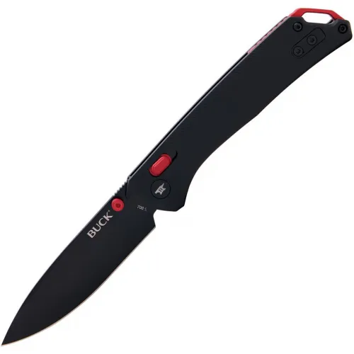 Buck Nomad Crossbar Lock Folding Knife - 3.25" D2 Tool Steel Blade Black Aluminum Handle