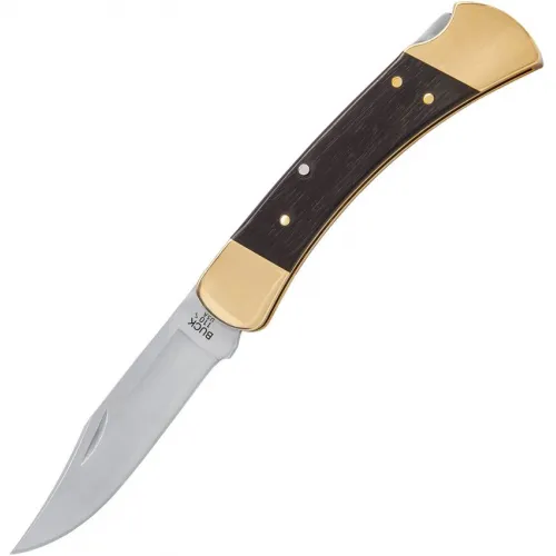 Buck 110 Slim Heritage Elite Folding Hunter - 3.75" MagnaCut Blade Ebony Wood Handle with Brass Bolsters