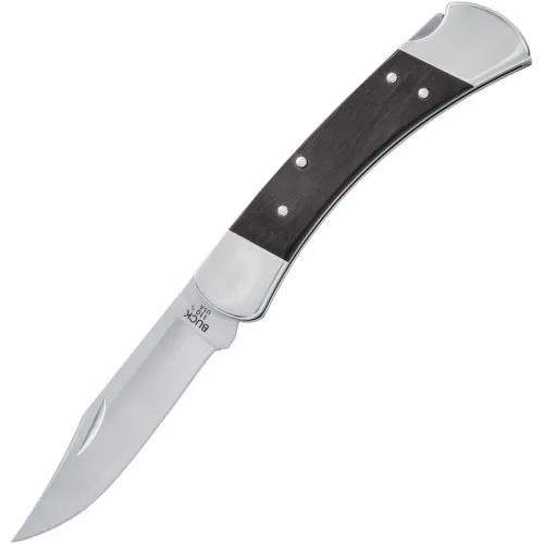 Buck 110 Slim Heritage Elite Folding Hunter - 3.75" MagnaCut Blade Ebony Wood Handle with Nickel Silver Bolsters