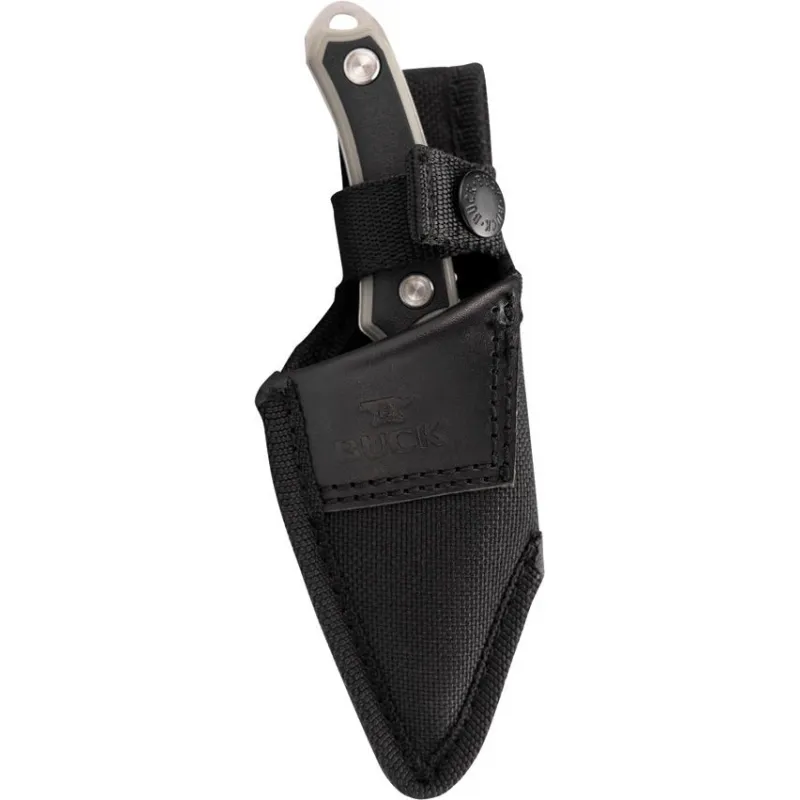 Buck 662 Alpha Scout Fixed Blade Knife - 2.88" Stonewash 420HC Stainless Steel Blade Grey and Black Handle Cyclaire Knives and Tools