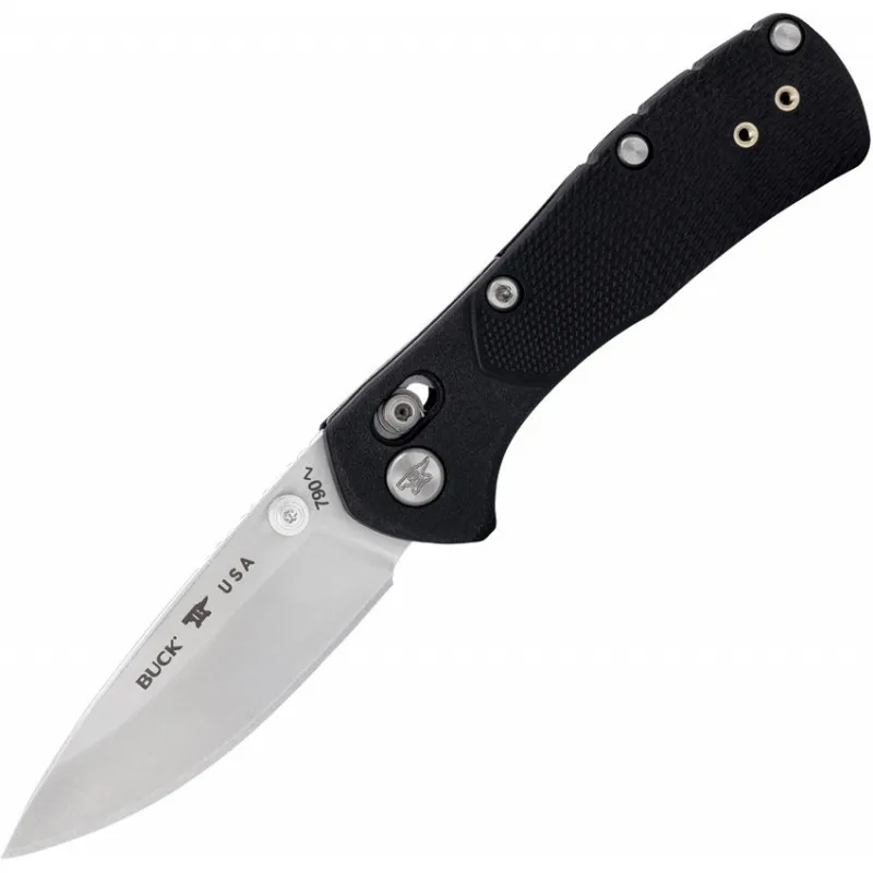 Buck Mini Range Pro Crossbar Lock Folding Knife - 2.625" 154CM Satin DP Blade Black GFN Handle Cyclaire Knives and Tools