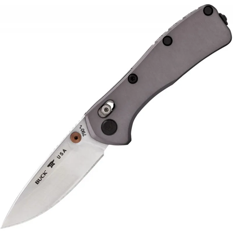 Buck Mini Range Elite Crossbar Lock Folding Knife - 2.625" CPM-MagnaCut Blade Gray Aluminum Handle Cyclaire Knives and Tools