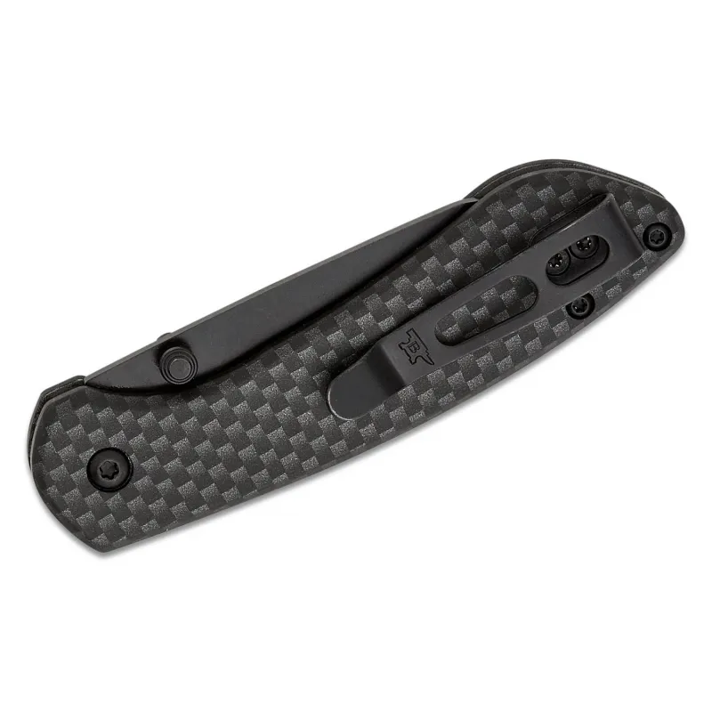 Buck 743 Mini Sovereign Folding Knife - 2.625" Black TiNi Modified CP Blade Carbon Fiber Handle Cyclaire Knives and Tools