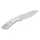 Buck 744 Sovereign Button Lock Folding Knife - 3.22" Stonewashed Blade, Stainless Steel Handle Cyclaire Knives and Tools