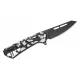 Buck 811 Trace Ops Folding Knife - 3.23" Black Reverse Tanto Blade Skeletonized Black and White Camo Aluminum Handle Cyclaire Knives and Tools