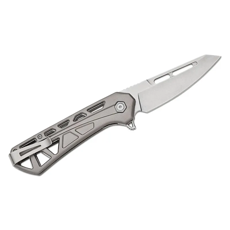 Buck 811 Trace Ops Folding Knife - 3.23" Reverse Tanto Blade Skeletonized Gray Aluminum Handle Cyclaire Knives and Tools