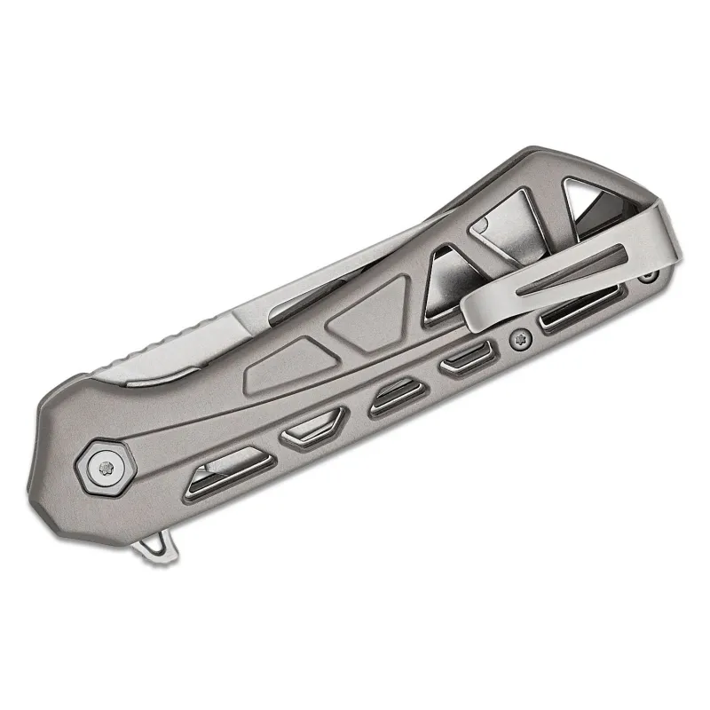 Buck 811 Trace Ops Folding Knife - 3.23" Reverse Tanto Blade Skeletonized Gray Aluminum Handle Cyclaire Knives and Tools