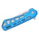 Buck 812 Trace Folding Knife - 3.23" Stonewashed Combo DP Blade Skeletonized Blue Aluminum Handle Cyclaire Knives and Tools