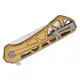 Buck 812 Trace Folding Knife - 3.23" Stonewashed Combo DP Blade Skeletonized Bronze Aluminum Handle Cyclaire Knives and Tools