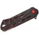 Buck 813 Trace Mini Ops Folding Knife - 2.43" Black Reverse Tanto Blade Skeletonized Black and Red Aluminum Handle Cyclaire Knives and Tools