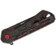 Buck 813 Trace Mini Ops Folding Knife - 2.43" Black Reverse Tanto Blade Skeletonized Black and Red Aluminum Handle Cyclaire Knives and Tools