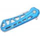 Buck 814 Mini Trace Folding Knife - 2.43" Stonewashed Combo DP Blade Skeletonized Blue Aluminum Handle Cyclaire Knives and Tools