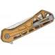 Buck 814 Mini Trace Folding Knife - 2.43" Stonewashed Combo DP Blade Skeletonized Bronze Aluminum Handle Cyclaire Knives and Tools