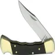 Buck 110 Folding Hunter Finger Grooved Edition - 3.75" Blade Ebony Wood Handle Black Leather Sheath Cyclaire Knives and Tools