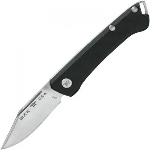 Buck 250 Saunter Clip Point UK EDC Folding Knife Black Canvas Micarta Handle