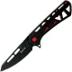 Buck 811 Trace Ops Folding Knife - 3.23" Reverse Tanto Blade Skeletonized Black and Red Aluminum Handle Cyclaire Knives and Tools