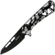 Buck 811 Trace Ops Folding Knife - 3.23" Black Reverse Tanto Blade Skeletonized Black and White Camo Aluminum Handle Cyclaire Knives and Tools