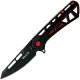 Buck 813 Trace Mini Ops Folding Knife - 2.43" Black Reverse Tanto Blade Skeletonized Black and Red Aluminum Handle Cyclaire Knives and Tools
